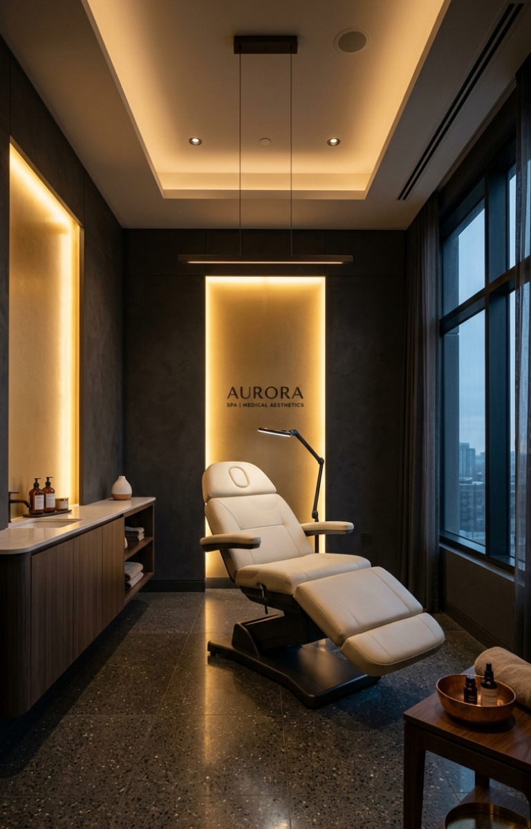 Modern med spa treatment room